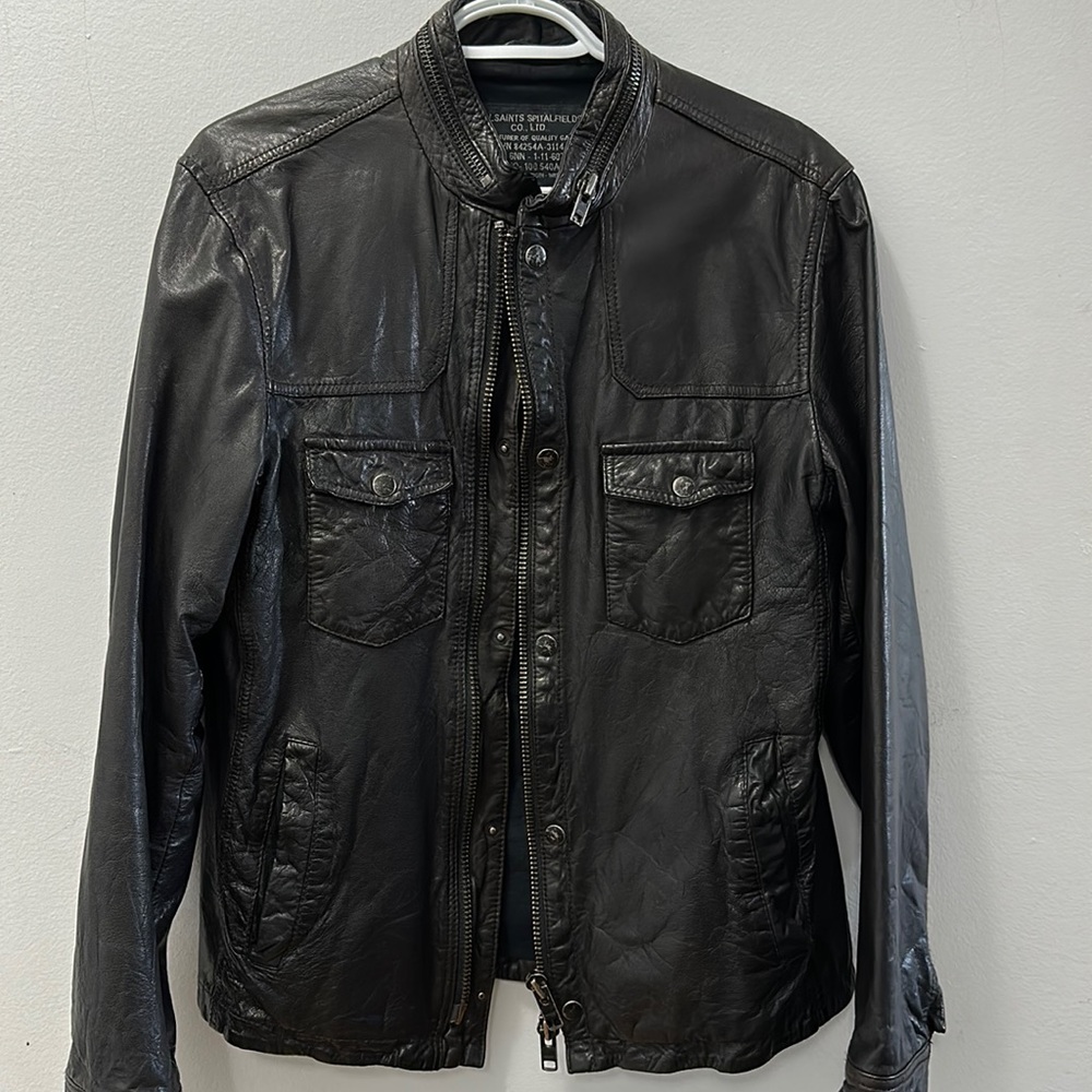 All Saints Real Leather Jacket for Men